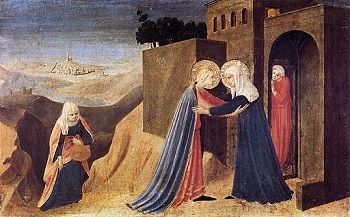La Visitación, de la predela de la Anunciación de Cortona