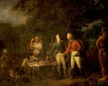 Francis Marion con un oficial británico