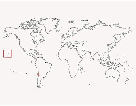 Un mapa mundial que muestra las ubicaciones de los observatorios Gemini Norte y Sur