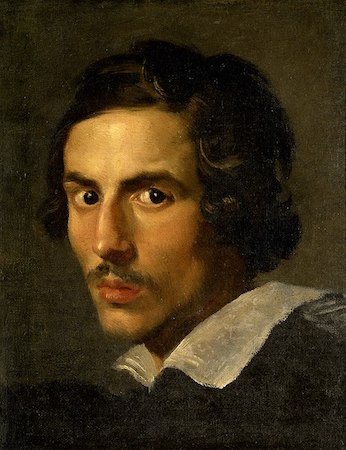 Un retrato de Bernini, un joven de cabello oscuro, ojos oscuros y expresión intensa.