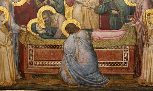 Detalle de Giotto de la Dormición de la Virgen