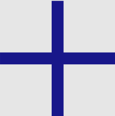 Una cruz con las cuatro barras de igual longitud y en ángulo recto.