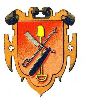 Escudo de armas del gremio que muestra una profesión.