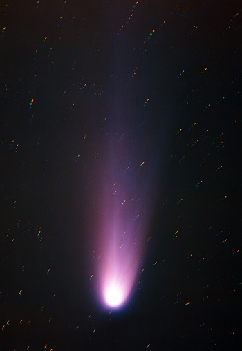 Imagen del telescopio del cometa Halley.