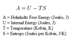 Ecuación para la energía libre de Helmholtz