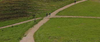 dos caminos rurales que se cruzan