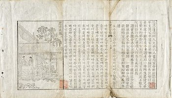 Estampado de bloque confuciano coreano