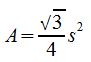 fórmula del área equilátera
