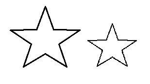 una estrella más pequeña que la otra
