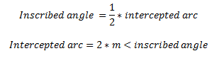 Fórmulas de ángulos inscritos