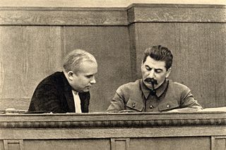 Cuadro de Stalin y Jruschov