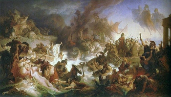 Pintura de la batalla de Salamina