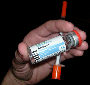 Vial de 10 ml de ketamina.