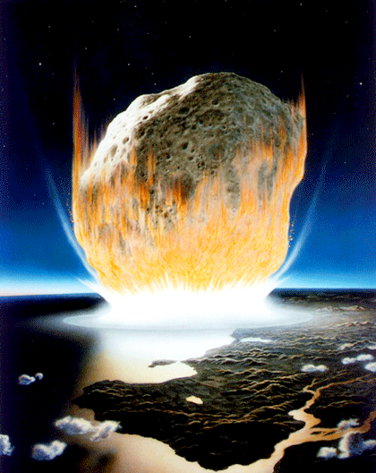 Meteoro impactando la Tierra