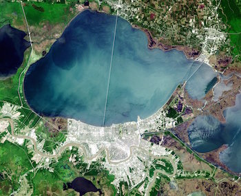 Vista aérea del lago Pontchartrain