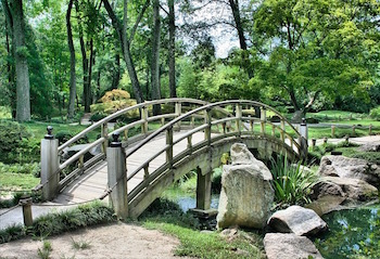 Puente en diseño paisajístico