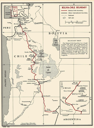 Un mapa en tonos sepia de la costa este de América del Sur.