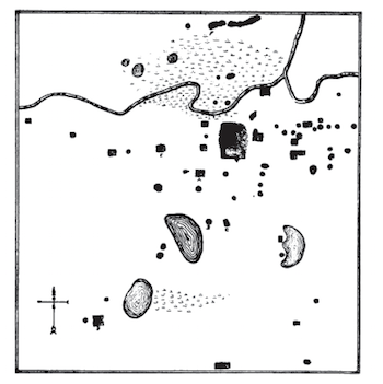 Detalle del complejo de montículos de Cahokia