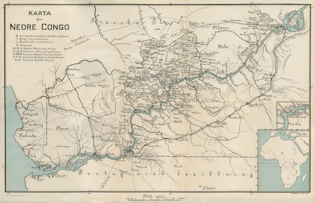Mapa del río Congo en el margen continental pasivo
