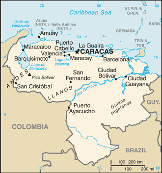 Mapa, de, venezuela