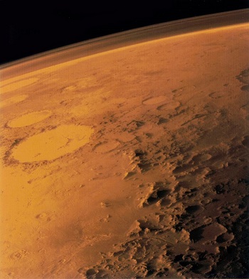 imagen de la atmósfera en marte
