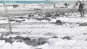 Fotografía de la rodilla herida de masacre