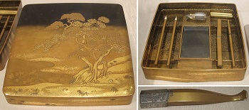 Un conjunto de caligrafía Meiji