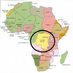 Actual República Democrática del Congo (en un círculo)
