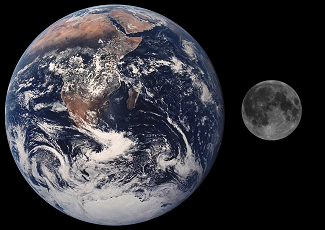 Comparación entre la Luna y la Tierra