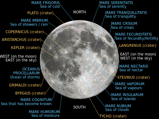 cráteres de la luna mapa