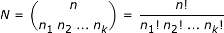 coeficiente multinomial para estadísticas