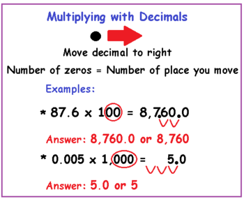 Multiplicar decimales