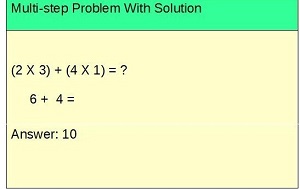 Imagen de un problema de varios pasos con solución.