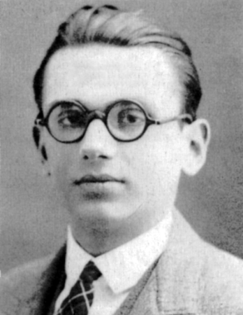 Retrato en blanco y negro del matemático Kurt Godel