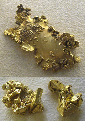 Oro puro que consta solo de átomos de oro.