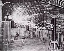 Imagen del laboratorio de Tesla en Colorado Springs