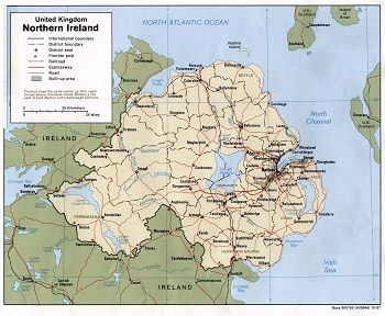 Mapa, de, irlanda del norte