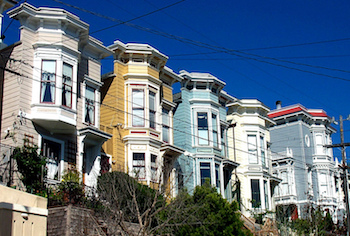 Hilera de casas de estilo italiano en San Francisco