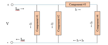 Circuito con algunos elementos no en paralelo