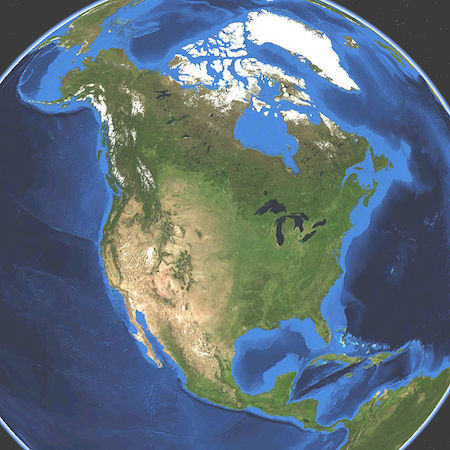 topografía de América del Norte resultado del margen activo y margen pasivo
