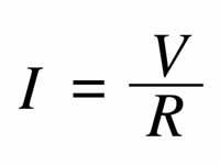 Ley de Ohm expresada como una relación matemática