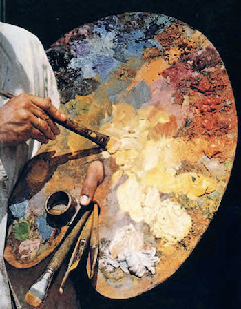paleta de pintura al óleo