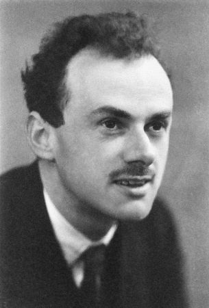 Foto de cabeza en blanco y negro de Paul Dirac.