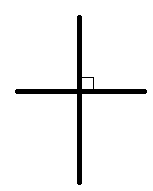 Las líneas perpendiculares se encuentran en ángulos rectos