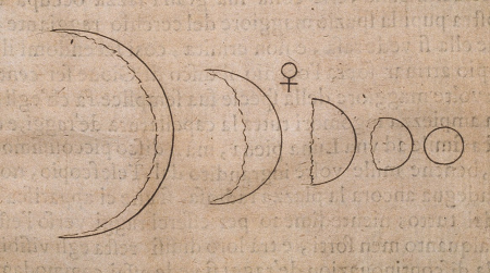 Dibujo de Galileo de las fases de Venus