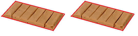 barras de caramelo una al lado de la otra
