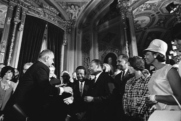 Lyndon Johnson y Martin Luther King
