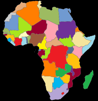 Los mapas políticos muestran los límites de los países y las principales características físicas.
