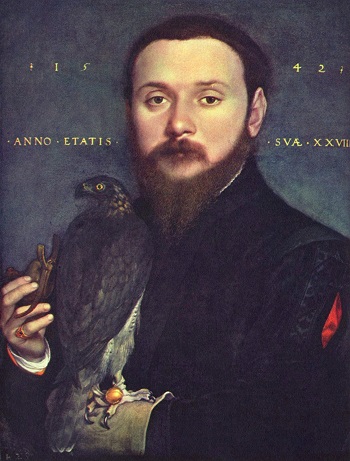 Hans Holbein Retrato de un hombre con un halcón 1542