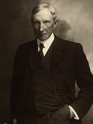 Retrato de John D. Rockefeller con traje